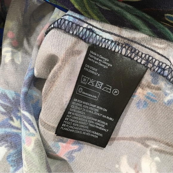 H&M Women's Blazer Dress Tropical Floral Blue Printed Size 2 New - Picture 6 of 8